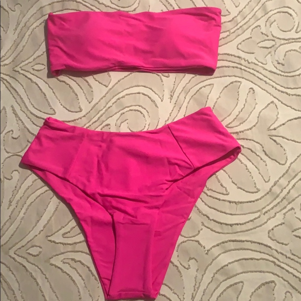Hot Pink High Waist Bikini